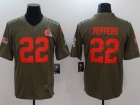 Cleveland Browns #22 Jabrill Peppers Olive Salute To Service Limited Jersey