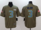 Seattle Seahawks #3 Russell Wilson Olive Salute To Service Limited Jersey