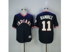 Cleveland Indians #11 Jose Ramirez Blue Throwback Jersey