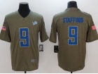 Detroit Lions #9 Matthew Stafford Olive Salute To Service Limited Jersey