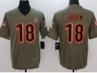 Cincinnati Bengals #18 A.J. Green Olive Salute To Service Limited Jersey