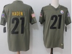 Pittsburgh Steelers #21 Joe Haden Olive Salute To Service Limited Jersey