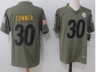 Pittsburgh Steelers #30 James Conner Olive Salute To Service Limited Jersey