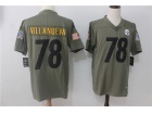 Pittsburgh Steelers #78 Alejandro Villanueva Olive Salute To Service Limited Jersey