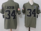 Oakland Raiders #34 Bo Jackson Olive Salute To Service Limited Jersey