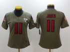 Womens Atlanta Falcons #11 Julio Jones Olive Salute To Service Limited Jersey