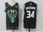 2017 Nike Milwaukee Bucks #34 Giannis Antetokounmpo Black Stitched Basketball Jerseys