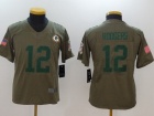 Youth Green Bay Packers #12 Aaron Rodgers Olive Salute To Service Limited Jersey