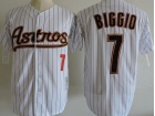 Houston Astros #7 Craig Biggio White Pinstrip Throwback Jersey