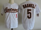 Houston Astros #5 Jeff Bagwel White Pinstrip Throwback Jersey