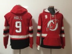 New Jersey Devils #9 Taylor Hall Red Pullover Hockey Hoodies