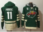 Minnesota Wild #11 Zach Parise Green Pullover Hockey Hoodies