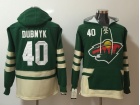 Minnesota Wild #40 Devan Dubnyk Green Pullover Hockey Hoodies