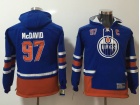 Youth Edmonton Oilers #97 Connor McDavid Blue Pullover Hockey Hoodies