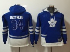 Youth Toronto Maple Leafs #34 Auston Matthews Blue Pullover Hockey Hoodies