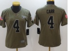 Women Oakland Raiders #4 Derek Carr Olive Salute To Service Limited Jersey