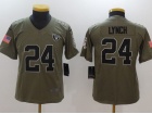 Youth Oakland Raiders #24 Marshawn Lynch Olive Salute To Service Limited Jersey