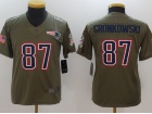 Youth New England Patriots #87 Rob Gronkowski Olive Salute To Service Limited Jersey