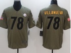 Pittsburgh Steelers #78 Alejandro Villanueva Olive Salute To Service Limited Jersey