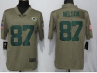 Green Bay Packers #87 Jordy Nelson Olive Salute To Service Limited Jersey