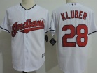 Cleveland Indians #28 Corey Kluber White Cool Base Jerseys