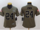 Women Oakland Raiders #24 Marshawn Lynch Olive Salute To Service Limited Jersey