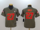 Youth Kansas City Chiefs #27 Kareem Hunt Olive Salute To Service Limited Jersey