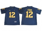 2017 Michigan Wolverines #12 Chris Evans Navy Blue College Football Jerseys