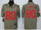 San Francisco 49ers #80 Jerry Rice Olive Salute To Service Limited Jersey