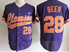 Clemson Tigers #28 Seth Beer Purple Baseball Jersey