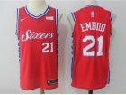 Nike Philadelphia 76ers #21 Joel Embiid Red Basketball Jersey