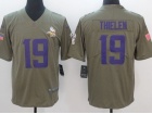 Minnesota Vikings #19 Adam Thielen Olive Salute To Service Limited Jersey