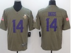 Minnesota Vikings #14 Stefon Diggs Olive Salute To Service Limited Jersey