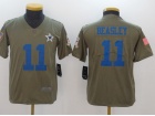 Youth Dallas Cowboys #11 Cole Beasley Olive Salute To Service Limited Jersey