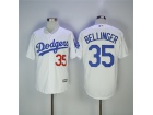 Los Angeles Dodgers #35 Cody Bellinger White With Number Cool Base Jersey