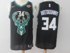 2017 Nike Milwaukee Bucks #34 Giannis Antetokounmpo Black Swingman Jerseys