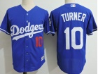 Los Angeles Dodgers #10 Justin Turner Blue With Number Cool Base Jersey