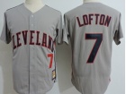 Cleveland Indians #7 Kenny Lofton Grey Throwback Jerseys