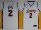 Nike Los Angeles Lakers #2 Lonzo Ball White Swingman Basketball Jersey