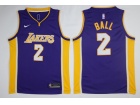 Nike Los Angeles Lakers #2 Lonzo Ball Purple Swingman Basketball Jersey