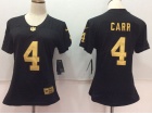 Women Oakland Raiders #4 Derek Carr Black With Golden Number Vapor Untouchable Limited Jersey