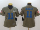 Women Dallas Cowboys #11 Cole Beasley Olive Salute To Service Limited Jersey