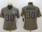 Women St.Louis Rams #30 Todd Gurley Olive Salute To Service Limited Jersey