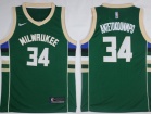 Nike Milwaukee Bucks #34 Giannis Antetokounmpo Green Swingman Jerseys