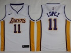 Nike Los Angeles Lakers #11 Brook Lopez White Swingman Basketball Jersey