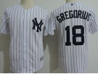 New York Yankees #18 Didi Gregorius White Strips Cool Base Jersey