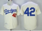 Los Angeles Dodgers #42 Jackie Robinson Cream Throwback Baseball Jerseys