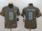 Women Detroit Lions #9 Matthew Stafford Olive Salute To Service Limited Jersey