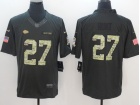 Kansas City Chiefs #27 Kareem Hunt Anthracite Salute to Service Limited Jerseys