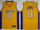 Nike Los Angeles Lakers #11 Brook Lopez Yellow Swingman Basketball Jersey